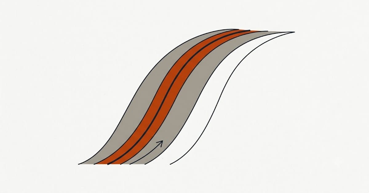 A growth curve tracking along a percentile line