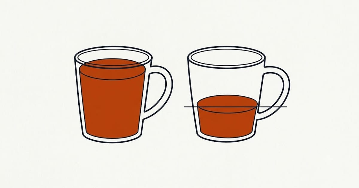 One drink replacing another, with a ceiling