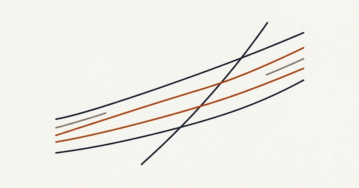 Curves rising together, and one crossing them